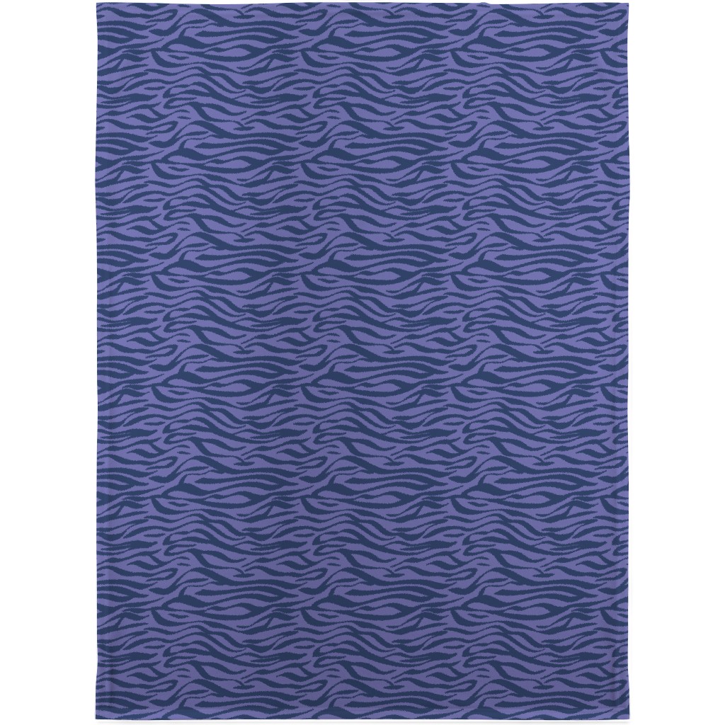 Zebra Animal Print - Purple Blanket, Sherpa, 30x40, Purple