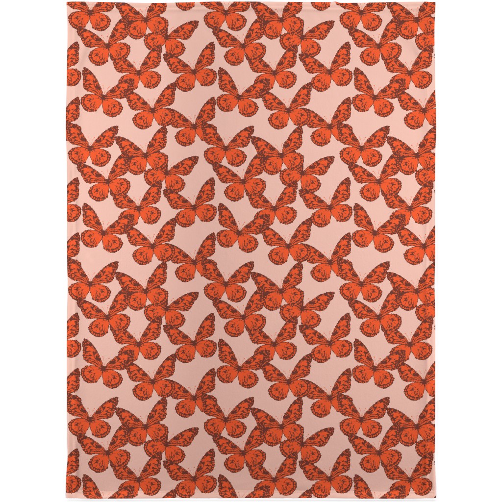 Butterfly Blanket, Sherpa, 30x40, Orange