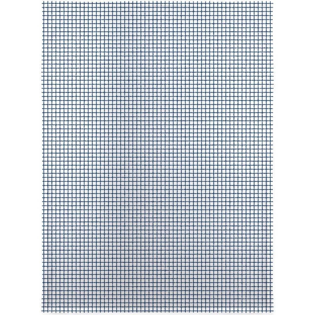Grid - Navy and White Blanket, Sherpa, 30x40, Blue, True Blue