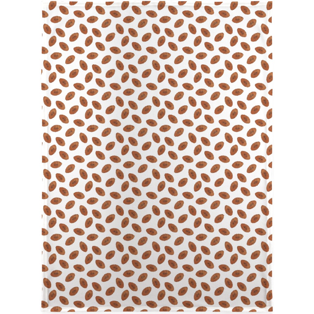 Vintage Football Blanket, Sherpa, 30x40, Brown, White