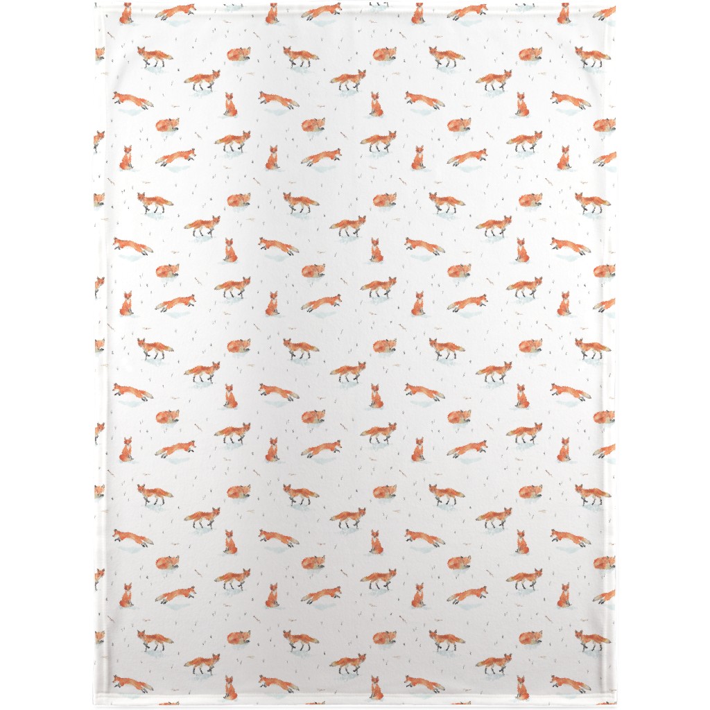Winter Fox Blanket, Sherpa, 30x40, Orange