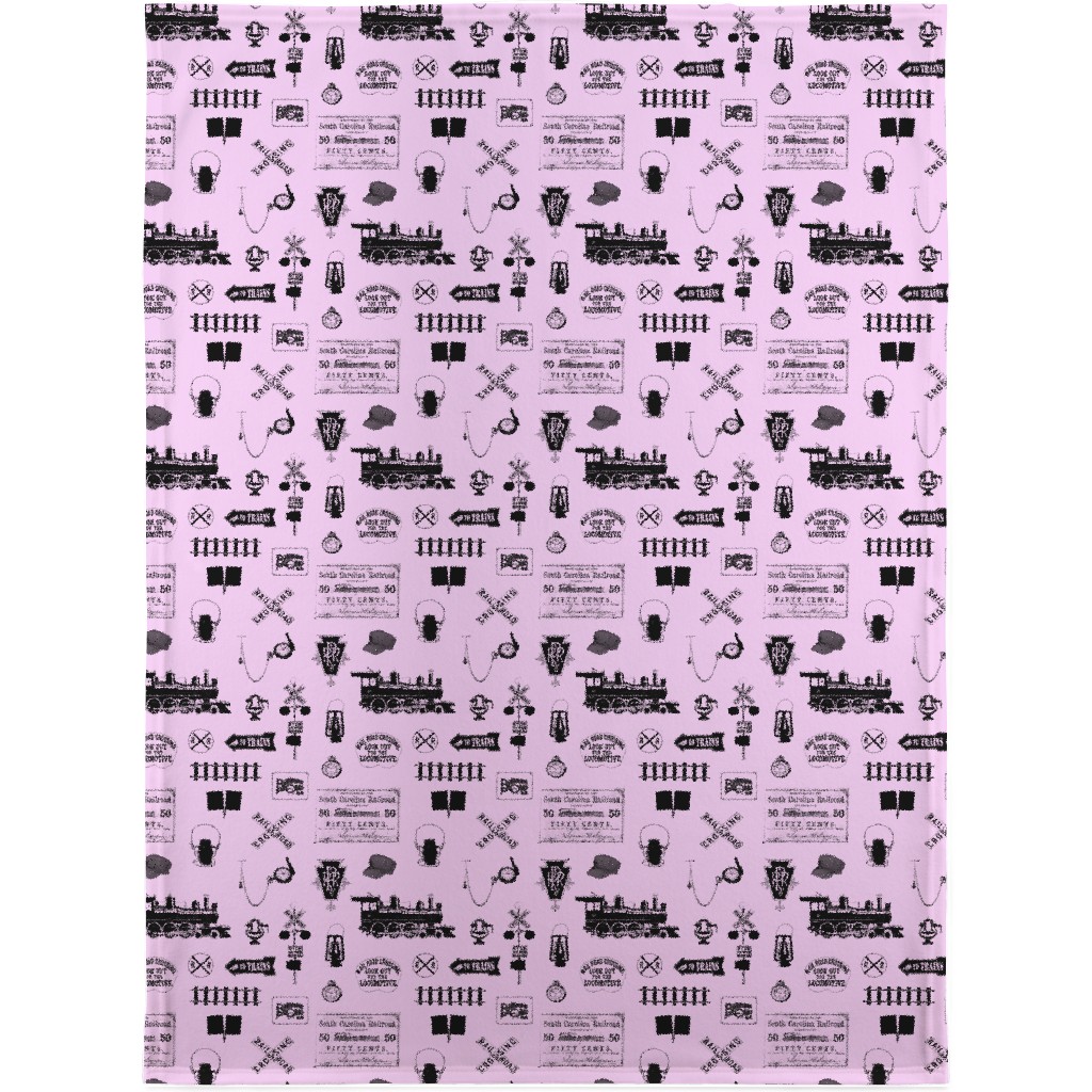 Railroad Blanket, Sherpa, 30x40, Pink