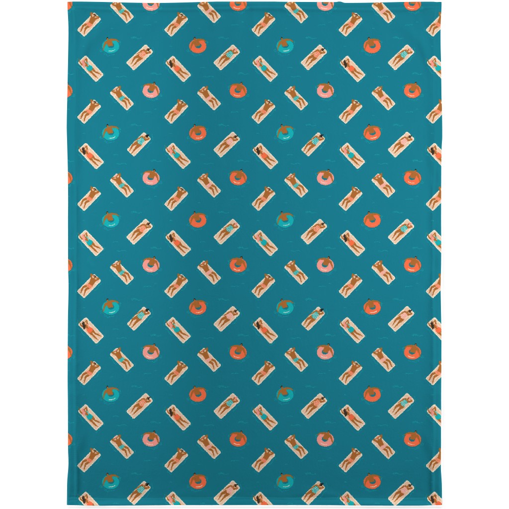 Summertime Blanket, Sherpa, 30x40, Blue, True Blue