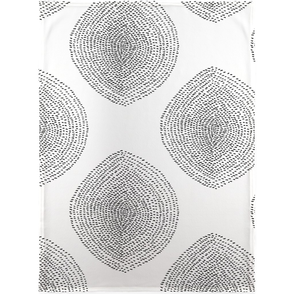 Stripy Boho Drop Blanket, Sherpa, 30x40, Black, Charcoal