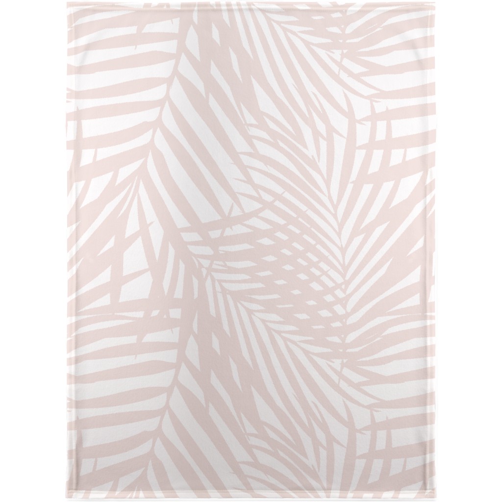 Fronds - Petal Pink Blanket, Sherpa, 30x40, Pink, Bright Pink