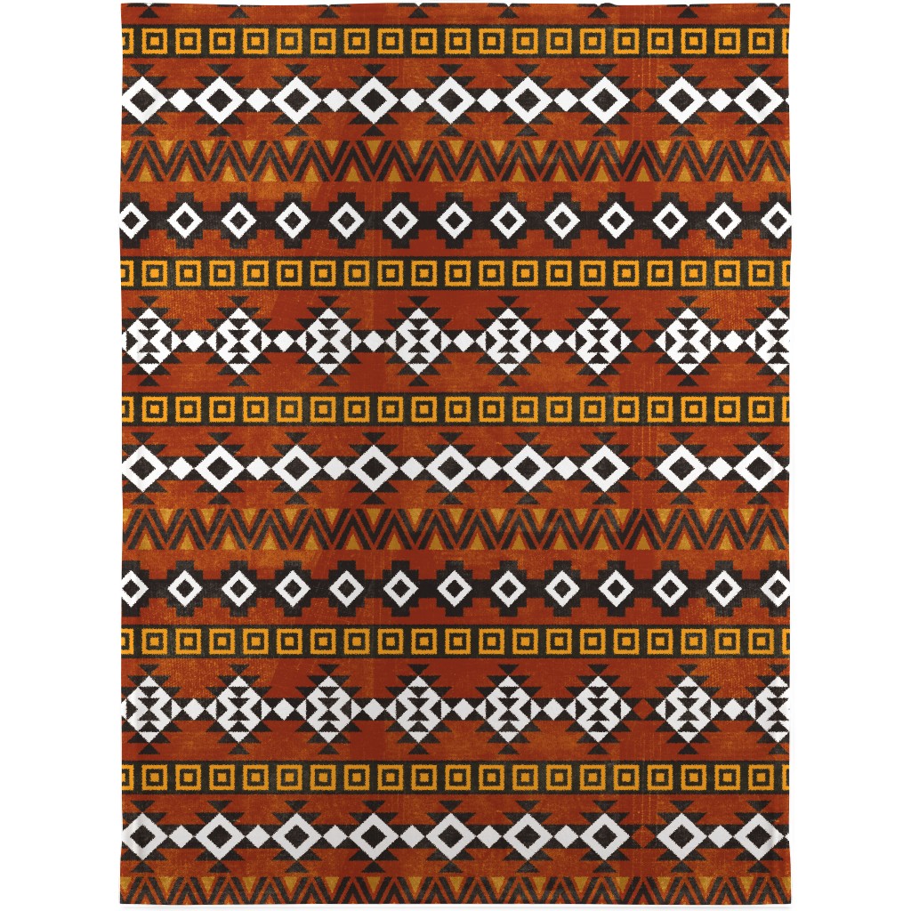 Modern Desert - Rust Blanket, Sherpa, 30x40, Orange, Orange