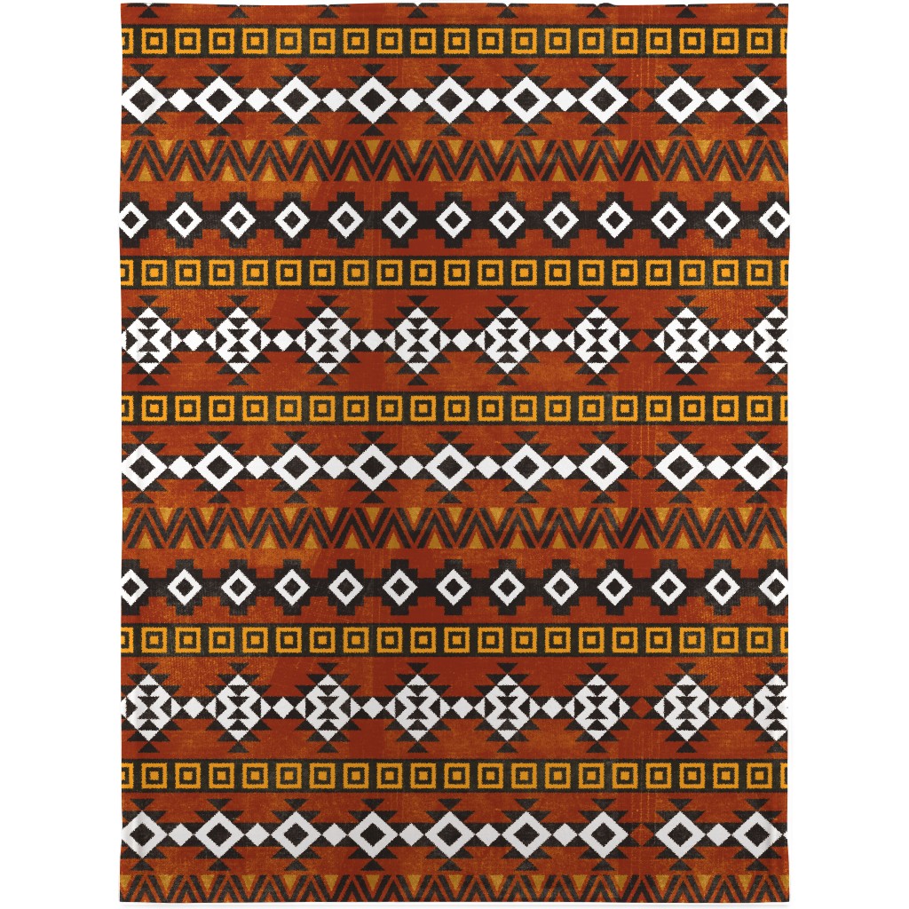 Modern Desert - Rust Blanket, Sherpa, 30x40, Orange