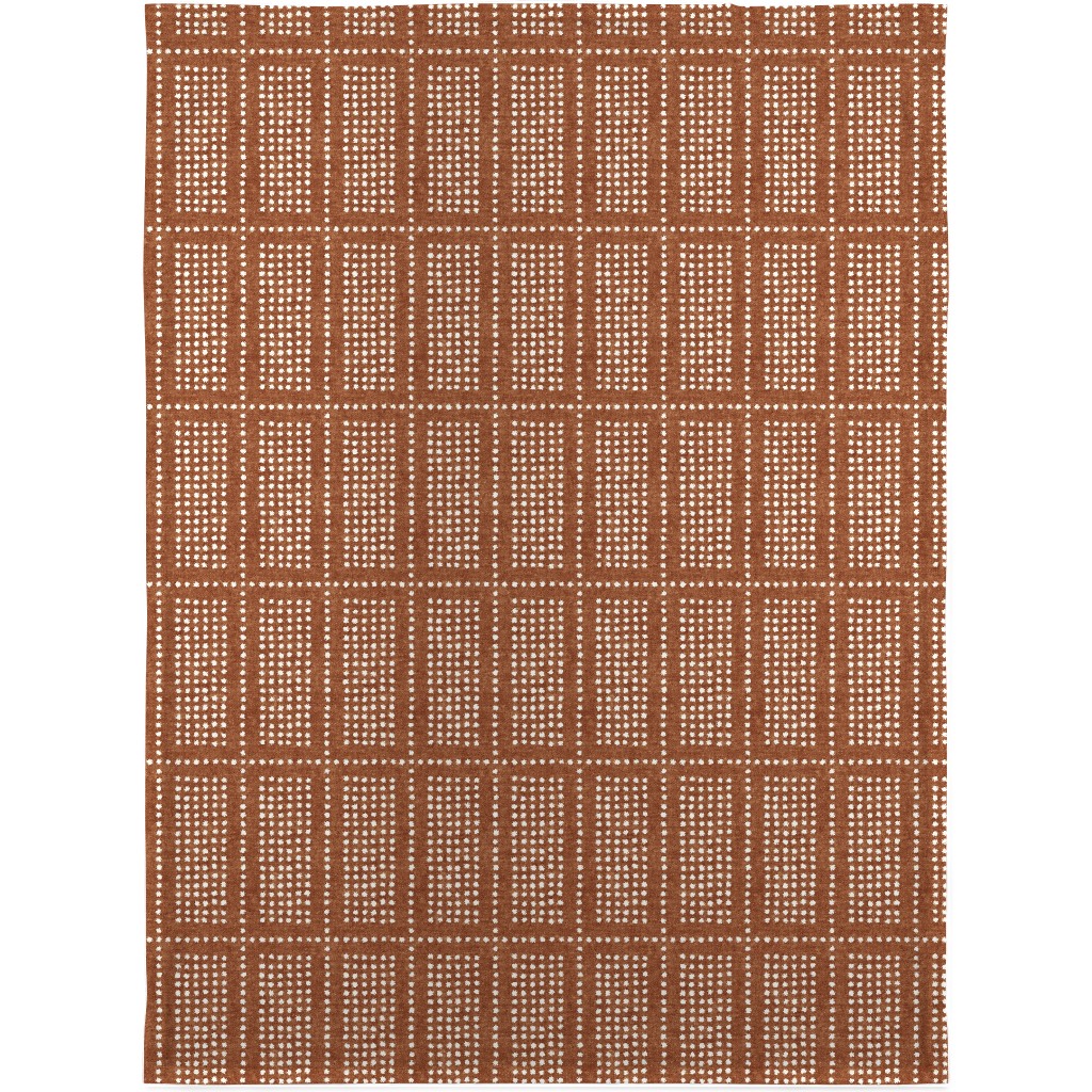 Dotty Boho Geometric - Ginger Blanket, Sherpa, 30x40, Orange