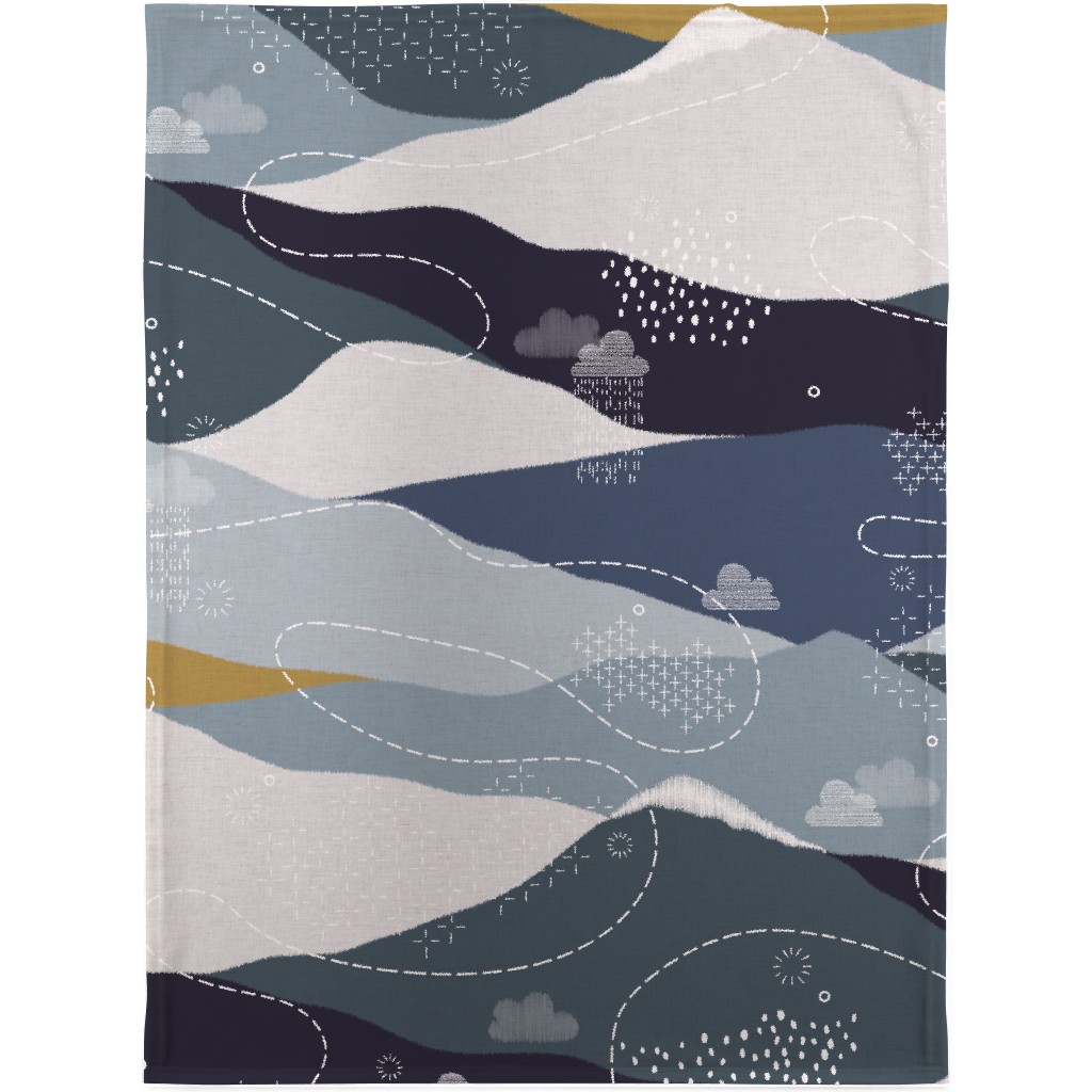 Ever Blue Mountains - Blue Blanket, Sherpa, 30x40, Blue, True Blue