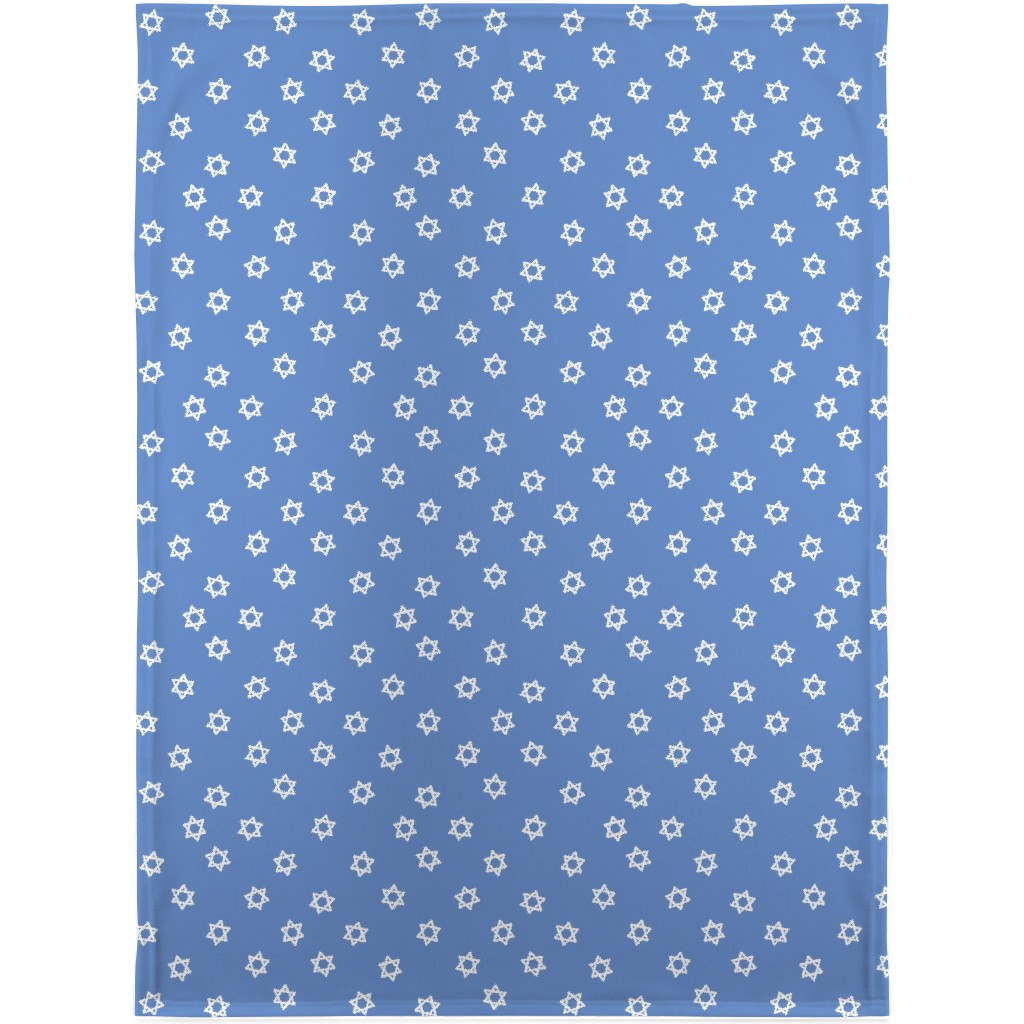 Star of David - White & Blue Blanket, Sherpa, 30x40, Blue, True Blue
