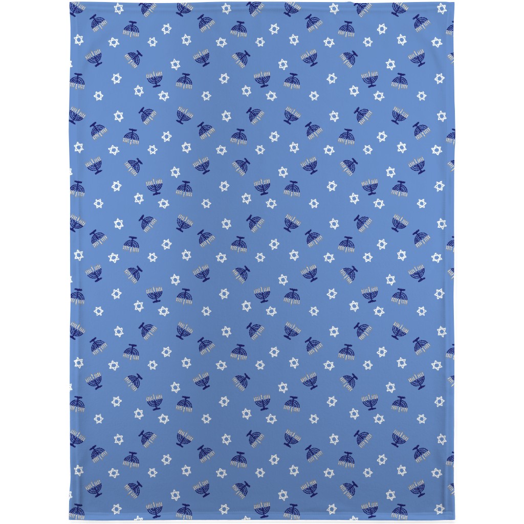 Hanukkah - Blue Blanket, Sherpa, 30x40, Blue, True Blue