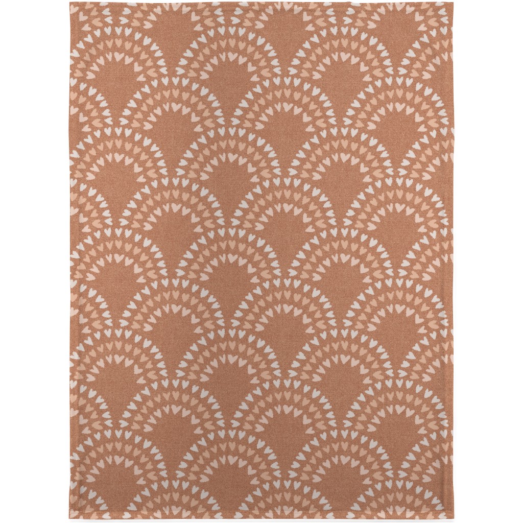 Scalloped Heart Rainbows - Pink Blanket, Sherpa, 30x40, Pink, Bright Pink