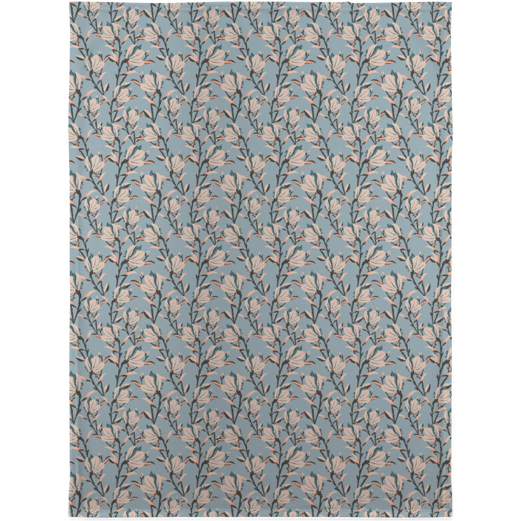 Magnolia -Dusty Blue Blanket, Sherpa, 30x40, Blue, True Blue