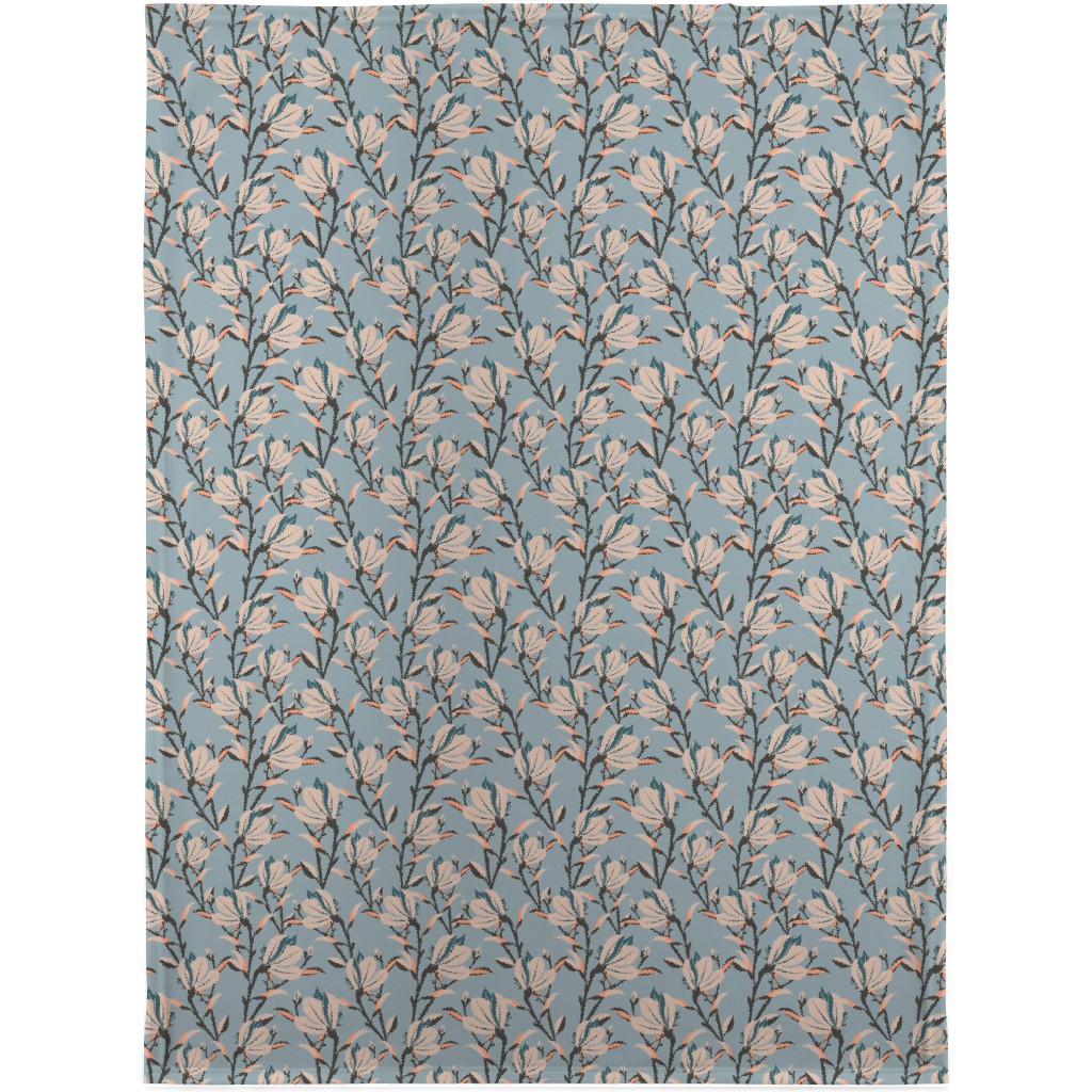 Magnolia -Dusty Blue Blanket, Sherpa, 30x40, Blue