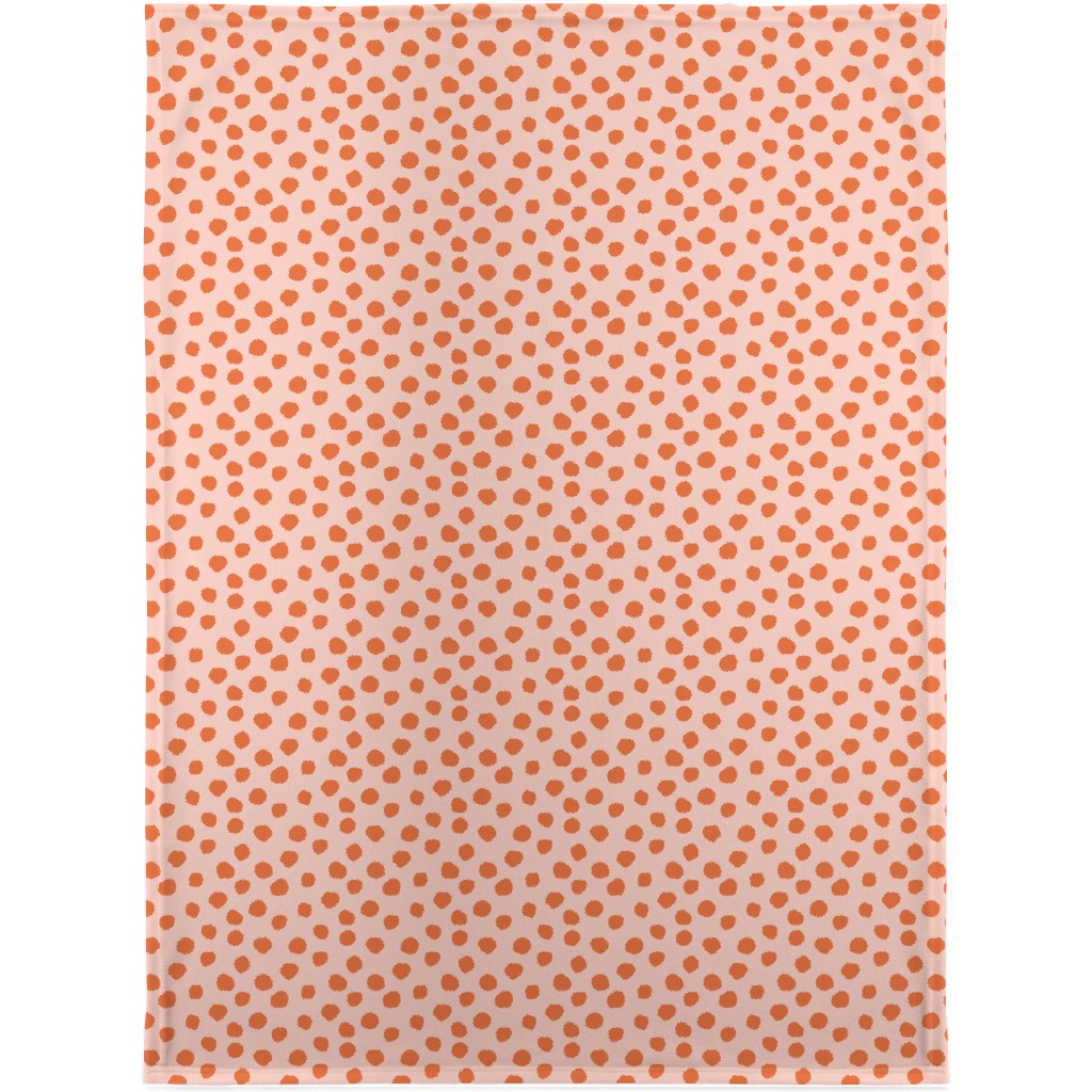 Dotty - Pink and Orange Blanket, Sherpa, 30x40, Pink, Bright Pink