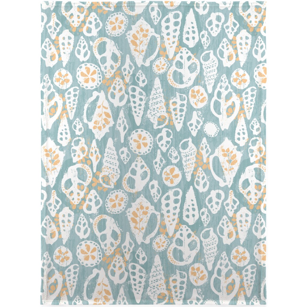 Beach Sunrise - Blue Blanket, Sherpa, 30x40, Blue, True Blue