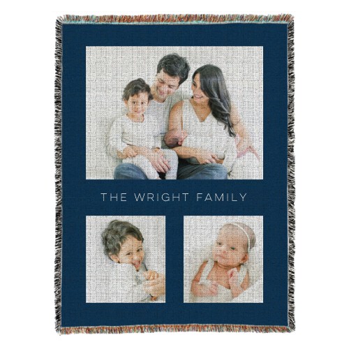 Gallery of Three Portrait Woven Photo Blanket, 54x70, Multicolor, multi
