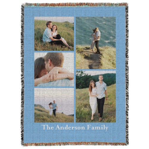 Gallery of Five Portrait Woven Photo Blanket, 60x80, Multicolor