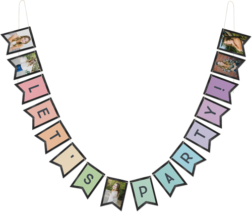 Rainbow Chalkboard Bunting Banner, Gray