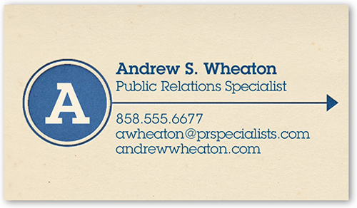 Extraordinary Initial Calling Card, Blue, Matte, Signature Smooth Cardstock