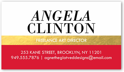 Gilded Expression Calling Card, Red, Matte, Signature Smooth Cardstock