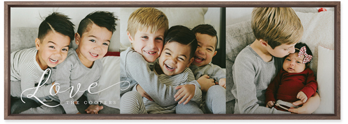 Just Love Pano Trio Wall Art, Walnut, Single piece, Canvas, 12x36, White, white