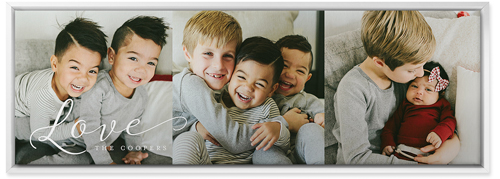 Just Love Pano Trio Wall Art, White, Single piece, Canvas, 12x36, White, white