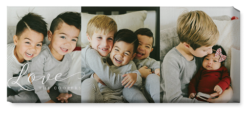 Just Love Pano Trio Wall Art, No Frame, Single piece, Canvas, 10x24, White, white