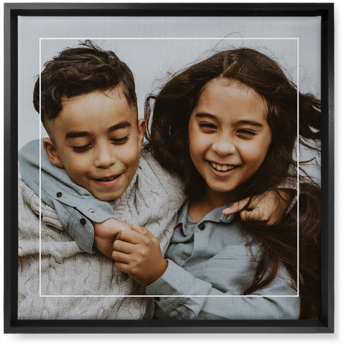 Floating Frame Wall Art, Black, Single piece, Canvas, 16x16, White