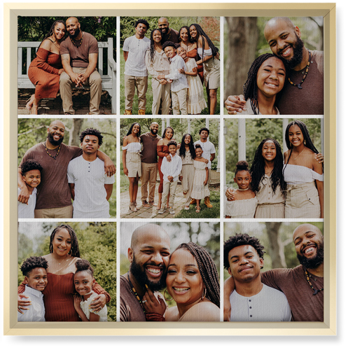 Gallery Grid of Nine Wall Art, Gold, Single piece, Canvas, 16x16, Multicolor, multi