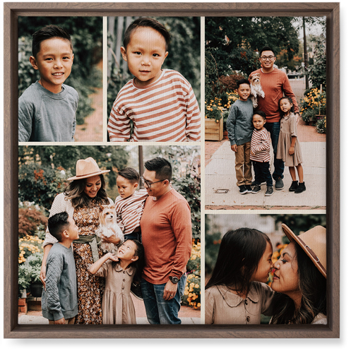 Gallery of Five Wall Art, Walnut, Single piece, Canvas, 16x16, Multicolor, multi