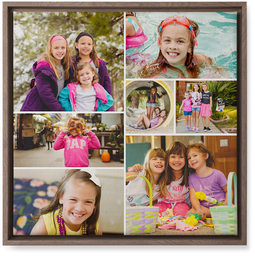 Gallery of Seven Wall Art, Walnut, Single piece, Canvas, 16x16, Multicolor, multi