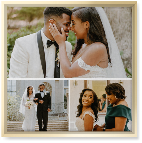 Gallery of Three Portrait Wall Art, Gold, Single piece, Canvas, 16x16, Multicolor, multi