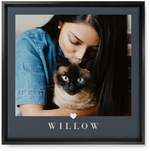 My Heart Wall Art, Black, Single piece, Canvas, 16x16, Gray, gray