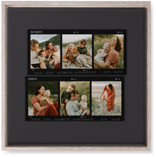 Travel Film Collage Wall Art, Rustic, Single piece, Canvas, 16x16, Gray