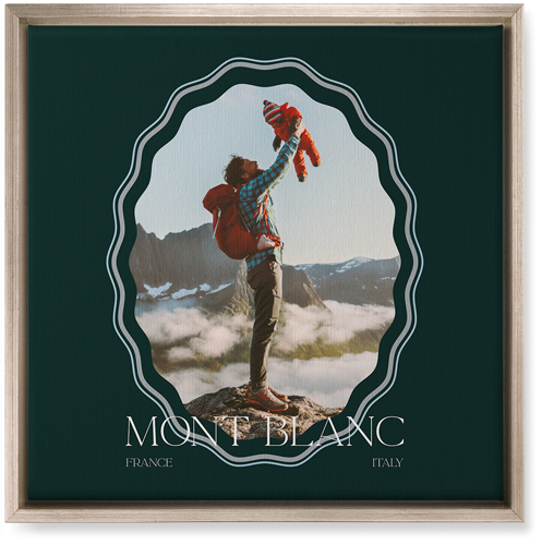 Rippled Border Wall Art, Metallic, Single piece, Canvas, 16x16, White, white