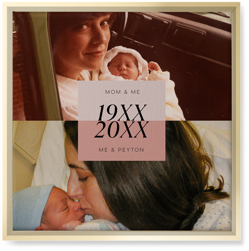 Then and Now Wall Art, Gold, Single piece, Canvas, 16x16, Pink, desert rose