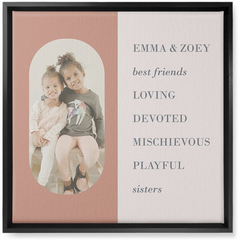 Traits of the Best Wall Art, Black, Single piece, Canvas, 16x16, Pink