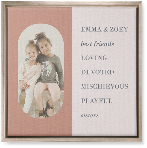 Traits of the Best Wall Art, Metallic, Single piece, Canvas, 16x16, Pink, desert rose