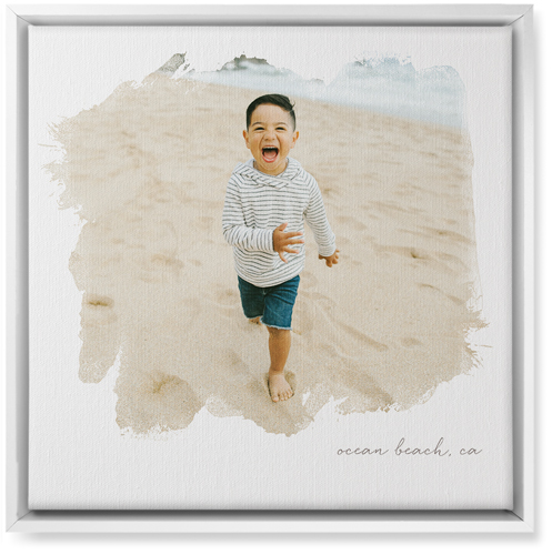 Brushstrokes Portrait Wall Art, White, Single piece, Canvas, 16x16, White, white