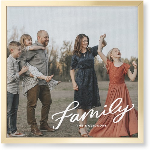 Family Letters Wall Art, Gold, Single piece, Canvas, 16x16, White, white