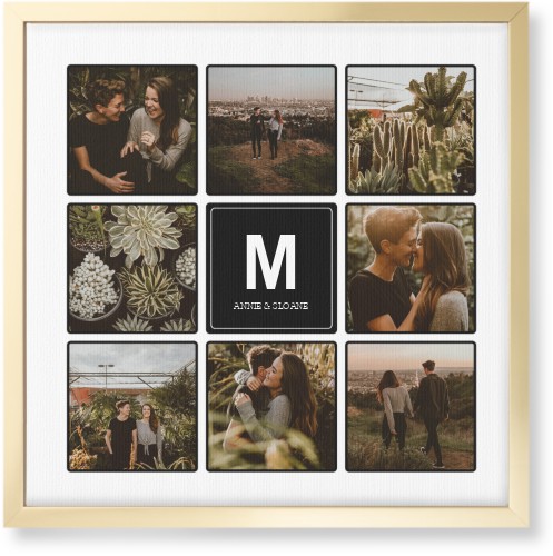 Photo Tiles Wall Art, Gold, Single piece, Canvas, 16x16, Black, black