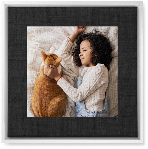 Full Frame One Wall Art, White, Single piece, Canvas, 16x16, Black