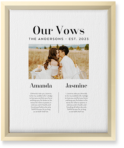 Our Vows Wall Art, Gold, Single piece, Canvas, 8x10, White