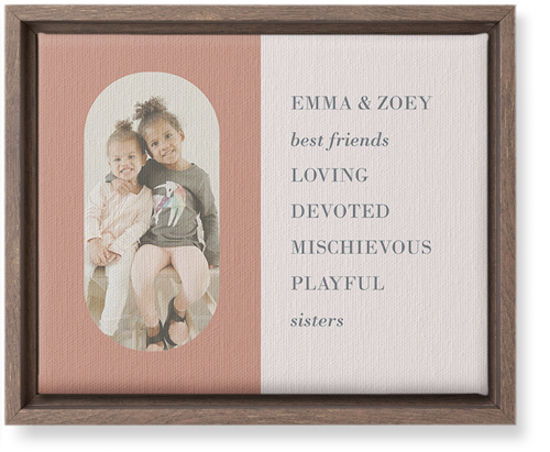 Traits of the Best Wall Art, Walnut, Single piece, Canvas, 8x10, Pink