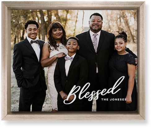 Blessed Letters Wall Art, Metallic, Single piece, Canvas, 8x10, White