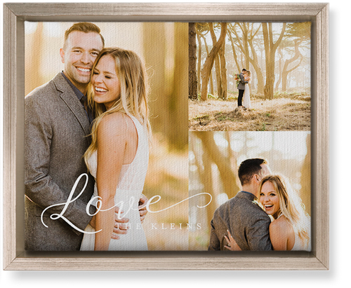 Just Love Trio Wall Art, Metallic, Single piece, Canvas, 8x10, White, white