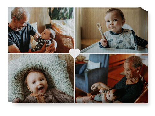 Heart Grid Wall Art, No Frame, Single piece, Canvas, 10x14, White, white