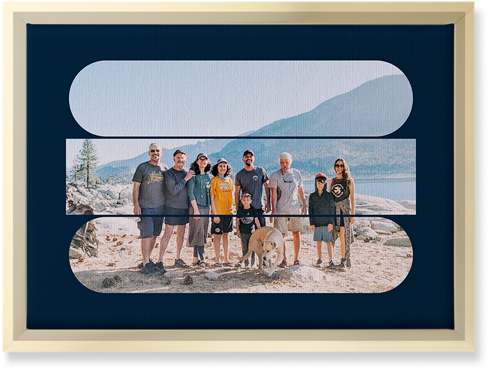 Connected Frames Wall Art, Gold, Single piece, Canvas, 10x14, Blue, midnight