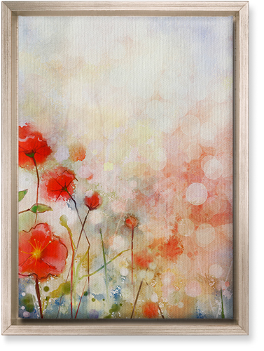 Blooming Poppies Wall Art, Metallic, Single piece, Canvas, 10x14, Multicolor